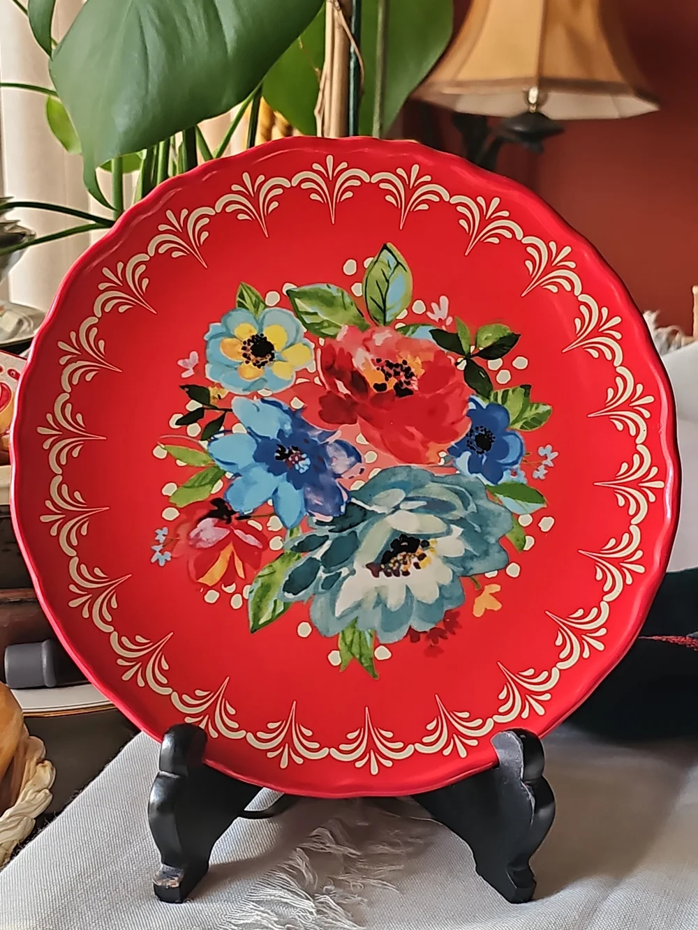 The Pioneer Woman Red Colorful Floral Stoneware 9